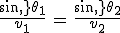 \frac{sin\,\theta_1}{v_1}\,=\,\frac{sin\,\theta_2}{v_2}